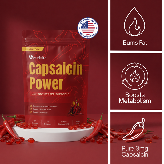Unterstützen Sie die Gefäßfunktion mit Auri Cayenne Softgels