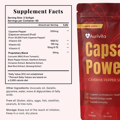 Aurivita Capsaicin Power - Cayennepfeffer-Weichkapseln