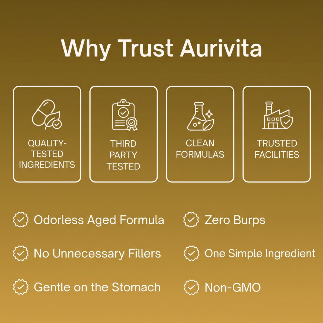 Geruchloser, gereifter Knoblauchextrakt von Aurivita Health