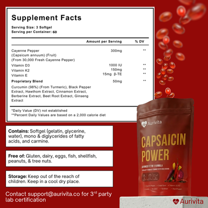 Unterstützen Sie die Gefäßfunktion mit Auri Cayenne Softgels